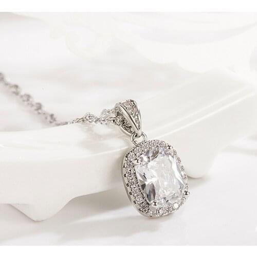 Genuine 925 Sterling Silver 45 Cm Necklace Natural Topaz Jewelry Pendant Women Fine Silver 925 Jewelry Jade Emerald Joyas Girls