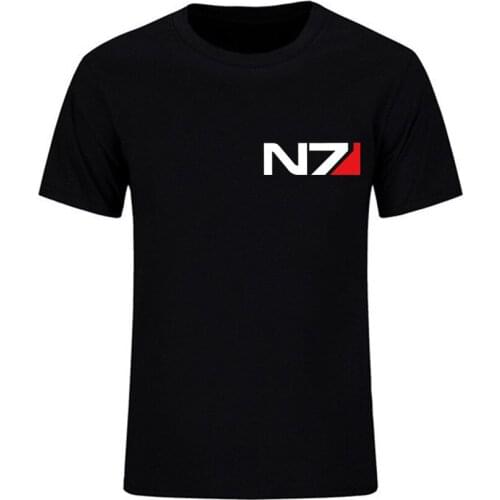 New mens Tshirt mass effect N7 battle uniform logo T shirt mens action shooting summer cotton high-quality T-shirt