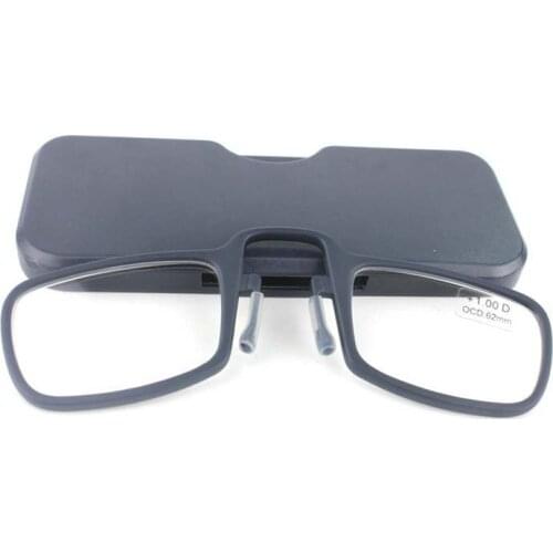Portable legless nose clip reading glasses mens and womens ultra-thin glasses case can be attached to the mobile phone case