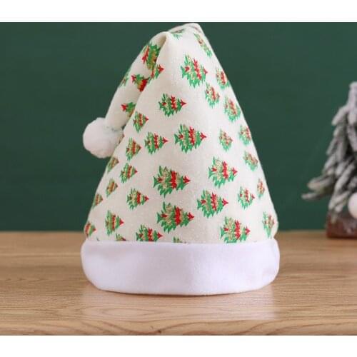Christmas hat color snowflake hat thick red Christmas hat white Christmas tree ornaments Christmas hat