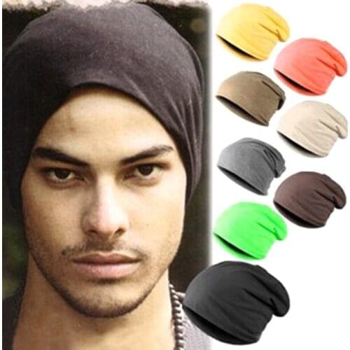 Beanie Thin Plain Knit Hat Baggy Cap Cuff Slouchy Hats Ski Men Women
