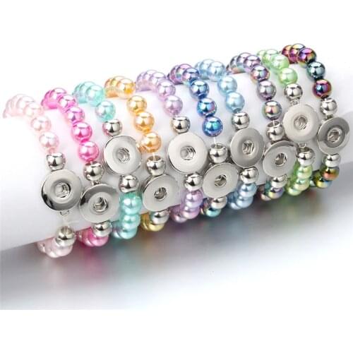 Interchangeable Jewelry Expandable Beads Snap Bracelet DIY Charms Bangle Fit 18mm Snap Buttons Jewelry For Wome