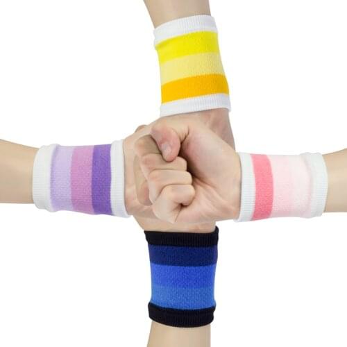Sports Wristband Elastic Protective Sweat Absorbent Sweatbands Sports Bands Wrist Protector for Play Football Basketball Running