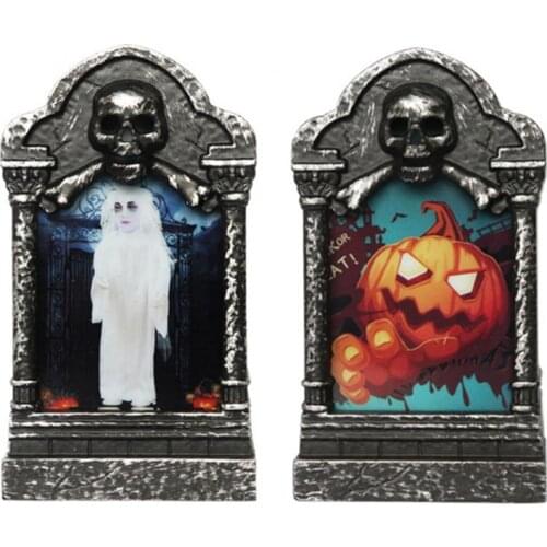 Halloween LED Tombstone Light Party Game Horror Props Decorations Resin Crafts Gravestone Lamp Halloween Decorations Ornaments