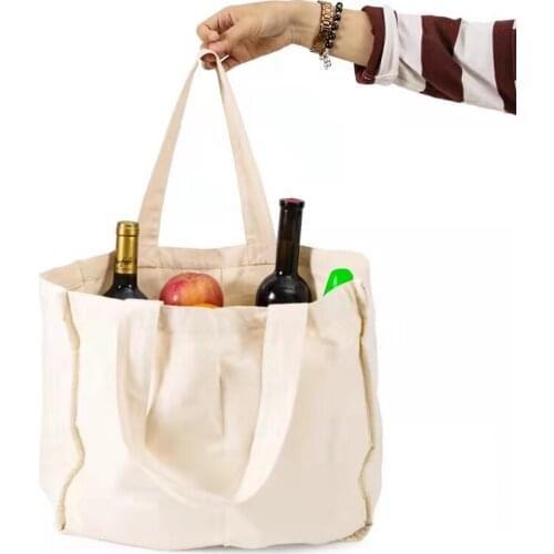 Thick Cotton Shopping Bag Beige Solid Color Environmental Protection Tote bag