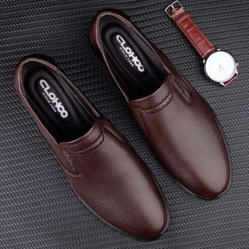 Brand Mens Leather Shoes Genuine Casual Shoes Soft Loafers Men Moccasins Fashion Slip-on Footwear Male Lightweight Driving Flats