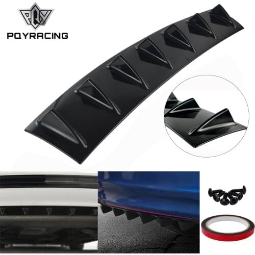 Universal Car Rear Bumper Lip Diffuser 7 Fin Shark Fin Style Car Back Bumper Spoiler Lip Splitter Car-Styling ABS Plastic Top