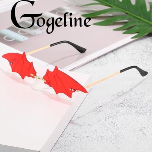 Retro Rimless Bat Vintage Sunglasses Women Men Mirror Frameless Trend Fashion Small Sunglasses UV400 Party Prom Eyewear