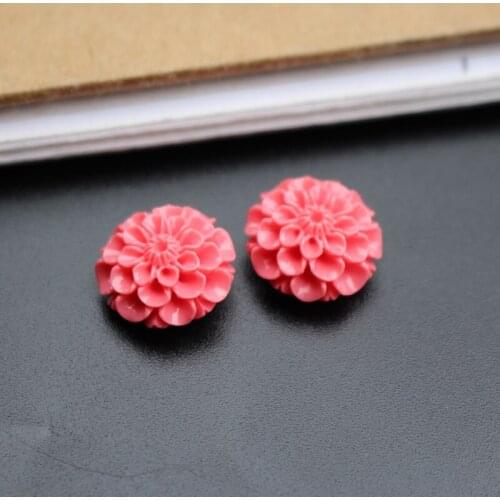 10Pieces 15mm Chrysanthemum flower Artificial coral Beads Pink Color for Jewelry making DIY Loose beads for Jewelry making