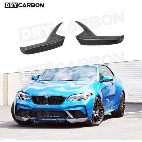 2Pcs Carbon Fiber / FRP Front Bumper Splitters Lip Cupwings Flaps Winglets for BMW F87 M2 M2C Competition 2018 - 2020