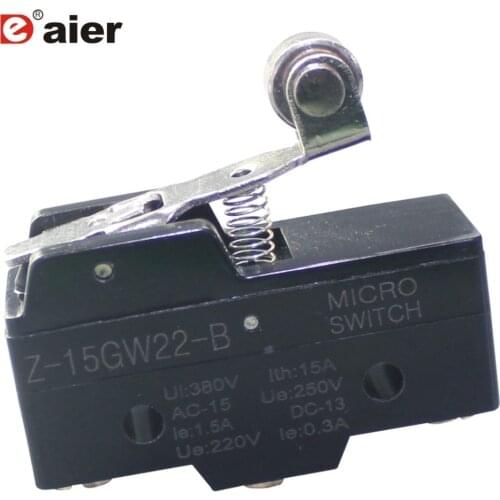 20PCS Z-15GW22-B 15A 250VAC Elevator 3 Pin Micro Slide Switches With Short Roller Lever