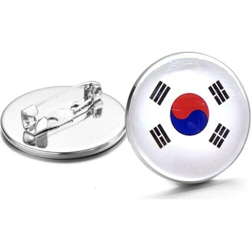 25mm Circular Crystal Korea National Emblem brooch Coat of Arms of Korea/Korean Flag National Emblem Brooches/Badges/Lapel Pins