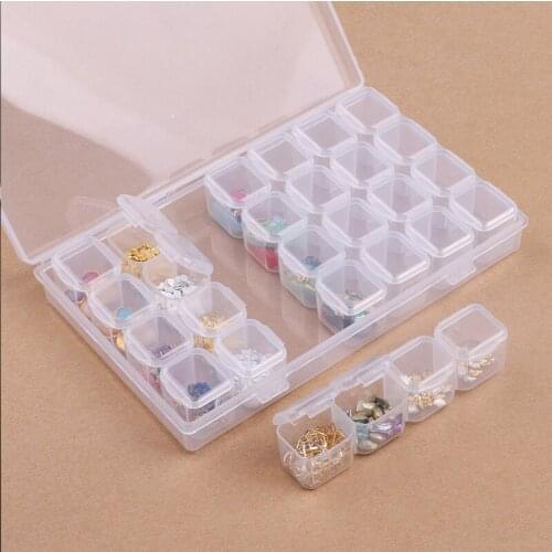 28 Grid Diamond Painting Box Dismountable Embroidery Accessories Box Cross Stitch Cases Jewelry Organizer Home Finishing Storage