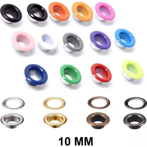 40sets 10mm Multicolor Metal Eyelets Buttonholes Buckle Hole For DIY Leathercraft Scrapbooking Shoes Belt Cap Bag Tags Clothes