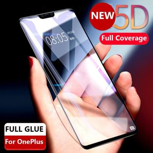 5D Premium Full Glue Tempered Glass for OnePlus 7 6T Screen Protector OnePlus 6 Protective Film Full Coverage OnePlus 5T 5 3 3T