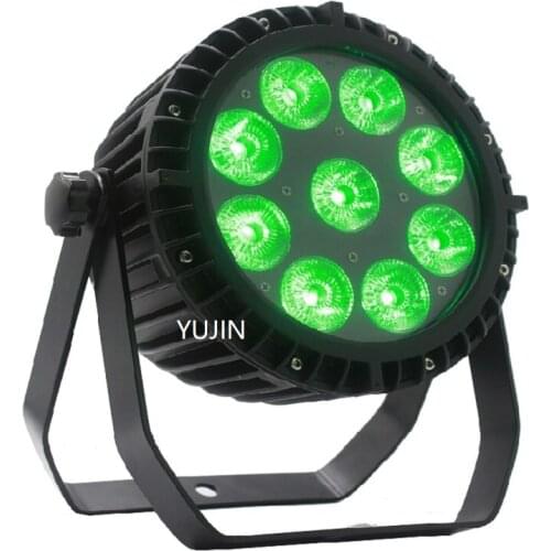8pcs/lot ip 65 waterproof 9*18w par led dmx rgbwa+uv 6in1