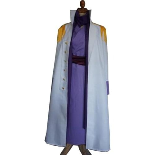 2016 One Piece Fujitora Issho Cosplay Costume Admiral Fujitora Cosplay Marine Trench Full size