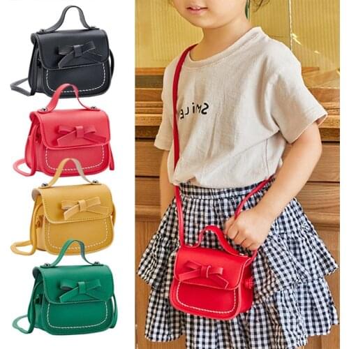 Children Fashion Handbag Bowknot Baby Girls Coin Purses Messenger Bags Kids Princess School Fresh and Cute Shoulder Bag