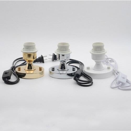 DIY LED table lights E27 screw lamp holder with switch plug Decorative lighting lamp base accessories 3pcs