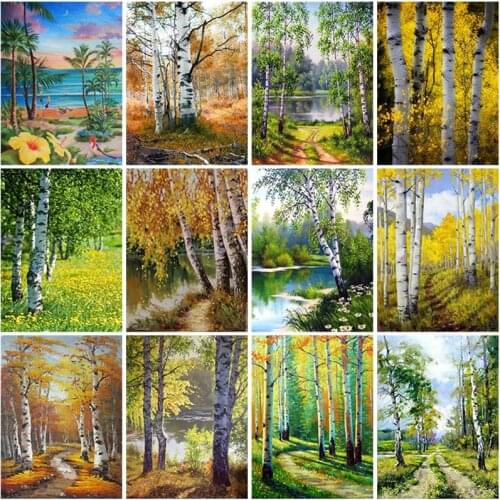DIY Wood Cabin 5D Diamond Painting Full Square Drill Scenic Diamond Embroidery Cross Stitch Mosaic Kits Wall Art Home Decor