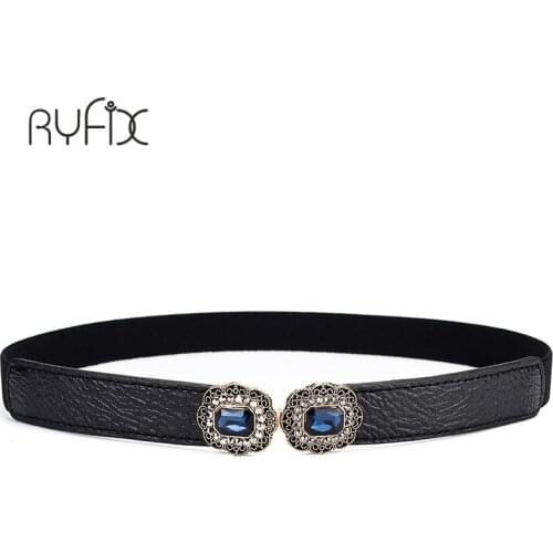 Designer belts women ladies girls metal floral Crystal Buckle stretchy elastic waist belt waistband belts for women dress BL283