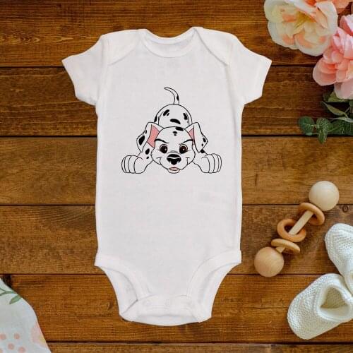 Baby Girl Boy Little Spotted Dog Cartoon 101 Dalmatians Newborn Clothes Graphic Harajuku Infant Jumpsuit Toddler Bodysuits 0-24M