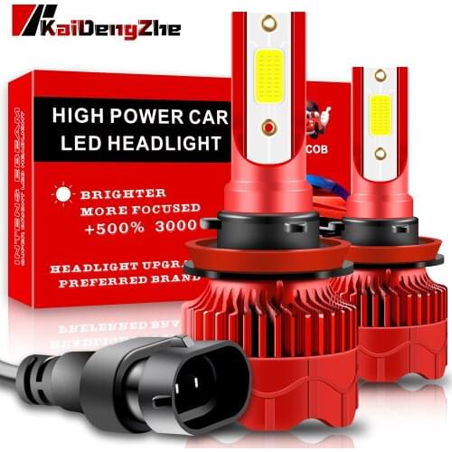 2Pcs H8 H9 H11 LED Canbus LED Headlights 50W 4800LM 6000K Waterproof Car Light Bulbs Auto Lamp With COB Chips Car Accessories