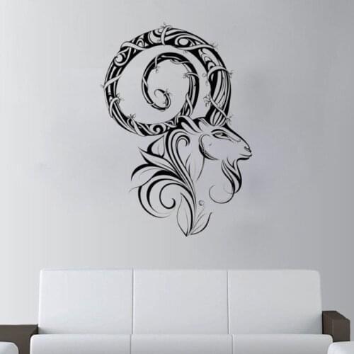 Animal Wall Decal Removable Sheep Head Frame Wall Stickers Home Decoration Animal Pattern Art Mural Decals Modern Design ZW196