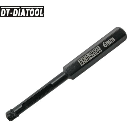 DT-DIATOOL 1pc Dia 6/8/10/12mm Wet Hexagon Shank Diamond Drill Hole Saw Vacuum Brazed Drilling Core Bits For Tile Ceramic