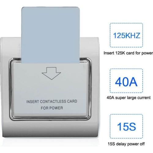 1-10pcs Hotel Energy Saving Switch 220V 40A 15s Power off delay support low frequency 125K card include T57/EM4100/EM4305 card