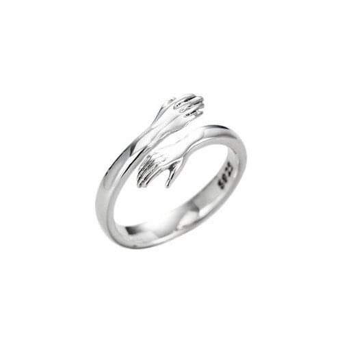UFOORO Love Hug Couple Ring Simple Fashion Hug Ring Opening Couple Ring With Gift Box