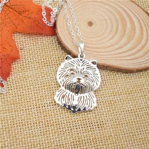 LPHZQH Fashion Cartoon Pet Cute Cairn Terrier Dog Pendant Necklace Women Choker Necklace Collares Jewelry Gift Gold Color