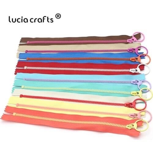 Lucia crafts 10pcs Random colors Close-End Resin Zippers Pull Ring Zipper Head DIY Sewing Handwork Bag Garment Accessory J0405