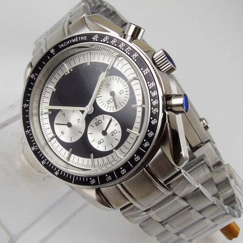 BLIGER Brand Mechnical Men Wristwatch Mental Bracelet Date Week Sub Dial Full Steel DG Automatic Movement