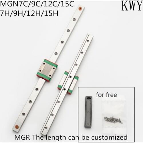 Mgn7 mgn12 mgn15 mgn9 l 100, 200 350 500 600 800mm trilho deslizante miniatura linear 1 peça mgn guia mgn transporte cnc impress
