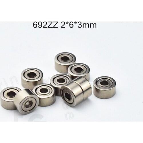 692ZZ 2*6*3mm bearing free shipping 692 ABEC-5 10pcs Metal Sealed Mini Bearing 692ZZ / R-620ZZ chrome steel bearing