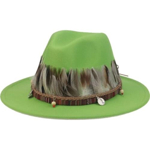 Winter women hats jazz caps big brim vintage belt men hat fedora british style multicolor western cowboy felt hats sombrero paja