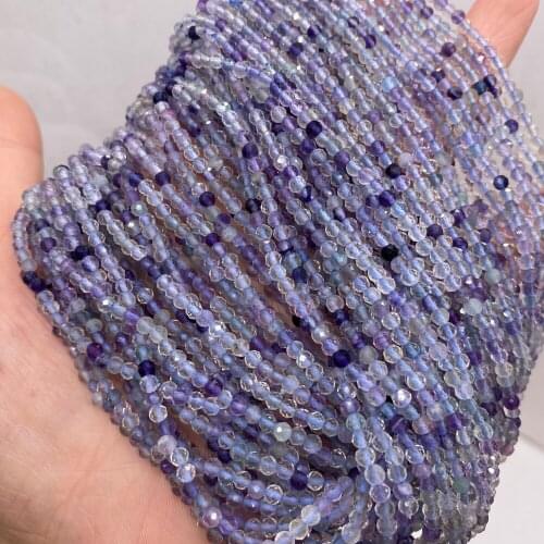 3mm Amethyst Charm Hot Sale New Natural Semi-precious Stone Faceted Beads for Jewelry Making DIY Necklace Bracelet 36cm 3mm