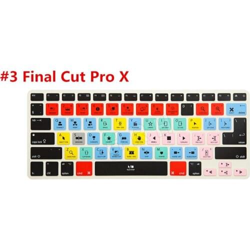 Functional Shortcut Silicone Keyboard Cover Skin For Apple final cut pro X For Macbook Air 13 inch
