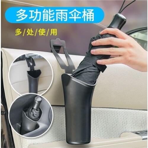 Car Seat Wet Rain Umbrella Storage Foldable Holder Interior Umbrella Barrel Storage Bag Trash Garbage Can Dumpster Car Organizer