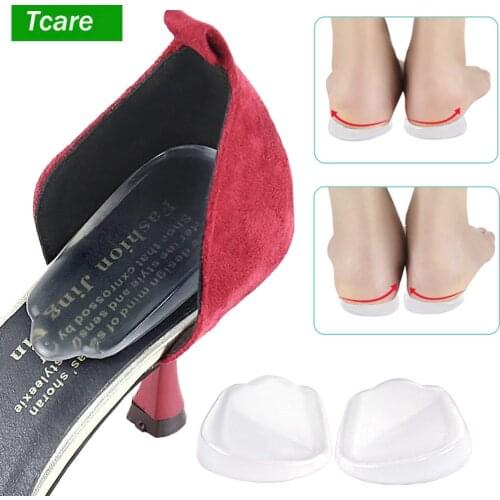 Tcare 1Pair Orthopedic Insoles Shoe Inserts Medial & Lateral Heel Wedge Lift Silicone Pads Corrective O/X Type Leg for Women Men