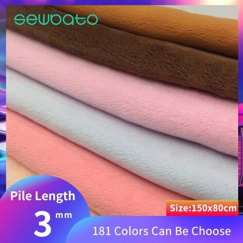 3mm Crystal Super Soft Plush Fabric Doll Fabric 100% Polyester Comfortable And Soft Environmentally Friendly Fabric 150x80cm