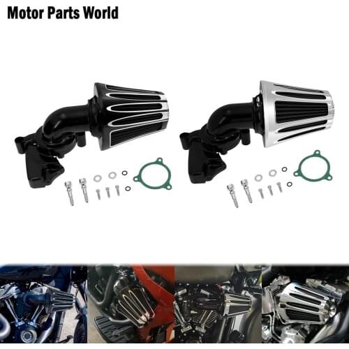 Motorcycle Air Cleaner CNC Black/Chrome Intake Filter For Harley Touring Street Glide Road King 2017-2021 Softail Breakout FLSL