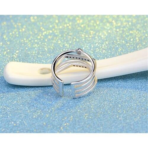 Hot fashion sterling silver double ring adjustable size open ring with fashion rose gold ring sweet romantic womens jewelry