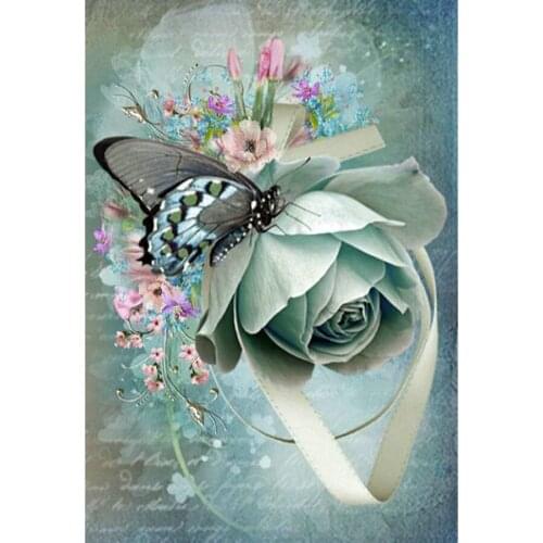 100% 5d diy diamond painting flower picture full square/round 3D diamond mosaic resin 5d sale diamond embroidery butterfly