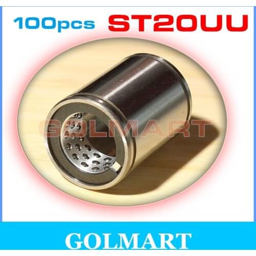 100pcs ST20UU 20x32x45mm linear ball bearing Kugellager Linearlager Bush bushing for 20mm shaft rail
