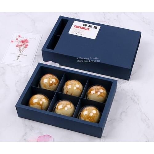 22*15*5cm BluePaper Box Chocolate Party Cookies mooncake biscuit Packaging paper boxes 100piece\lot