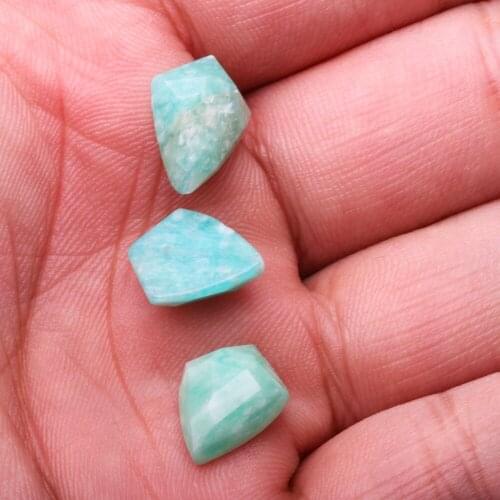 3pcs Natural Stone Cabochon Beads Polygon Agates Loose Beads for Jewelry Making DIY Ring Earrings Accessories Size 10x14mm