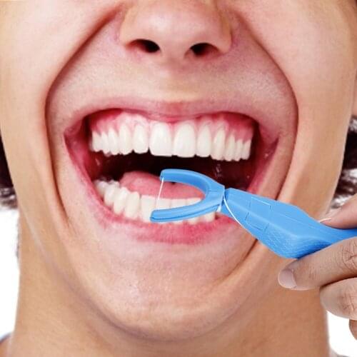 30m Nylon Dental Floss with Holder Tooth Cleaning Pick Oral Care Cleaner Flosser Interdental Brush Teeth Clean String Tool