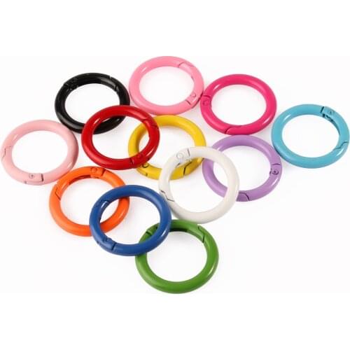 5pcs/lot Metal Round Circle Keychain Split Key Ring Swivel Lobster Clasp Connector For DIY Bag Belt Dog Mask Chains Accessories